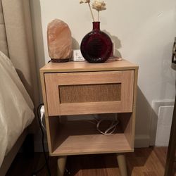 Set Of 2 Rattan Night Stands 