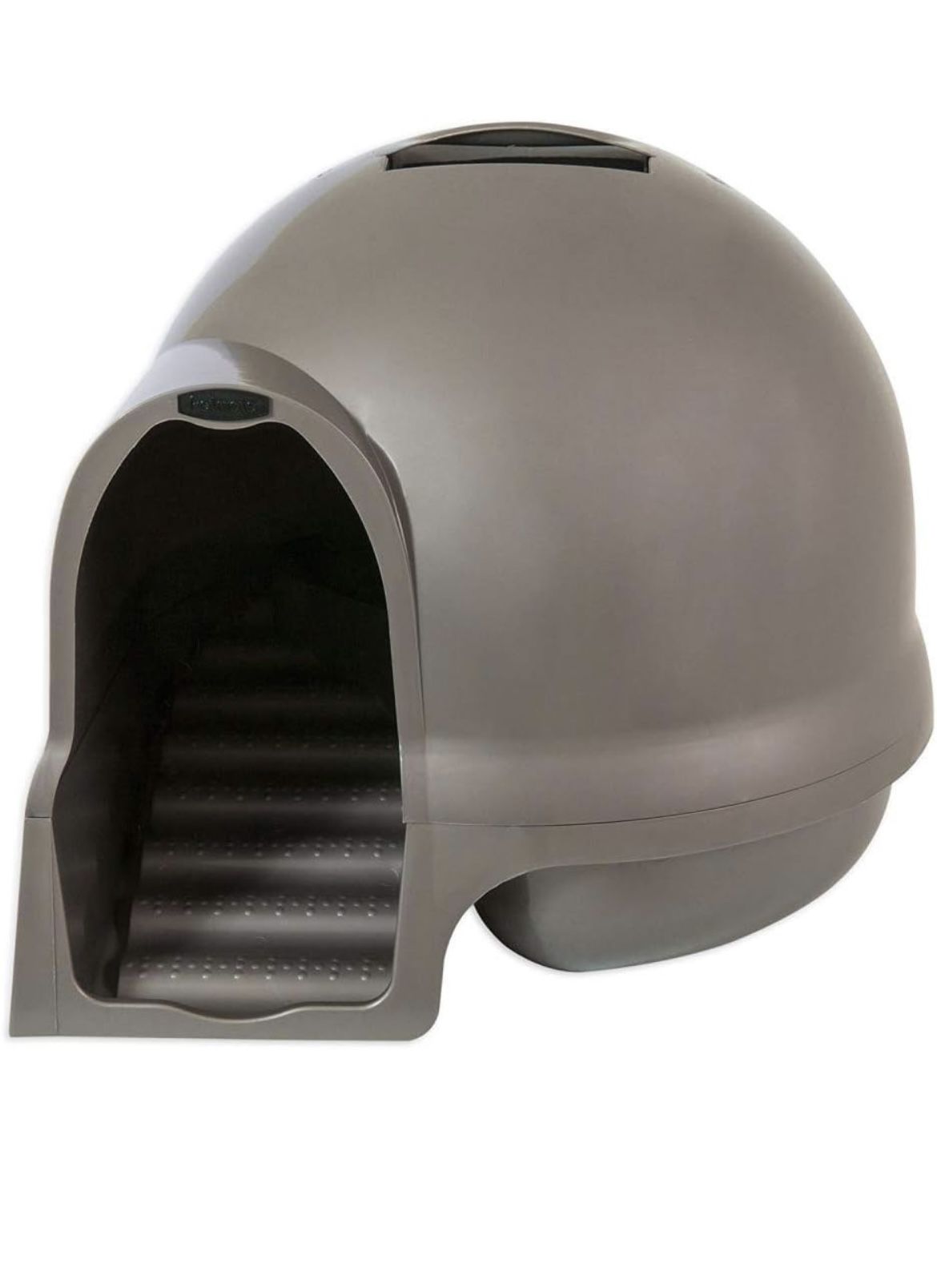 Petmate Booda Clean Step Cat Litter Box Dome (Made in the USA with 95% Recycled Materials)- Brushed Nickel, Made in USA