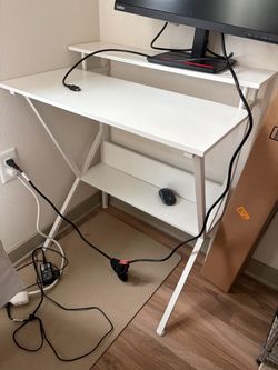 Compact White Desk