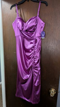Purple Knee Length Formal Dress 