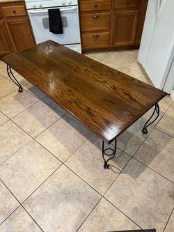 MCM Solid Oak Table 69.5x29x20”