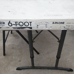 Lifetime 6' (3-in-1 )Height Adjustable Folding Table & 2 Metal Chair S