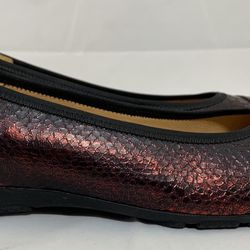 Gabor Hovercraft Womens Shoes Metallic Red Boa pattern Flat Size 6.5
