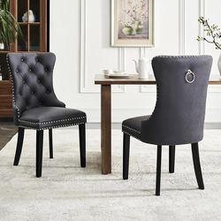 New Leather Dining Chairs( Black, Beige)