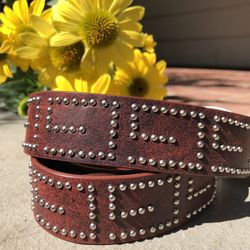 GUESS BELT NEW STUDDED GENUINE LEATHER 