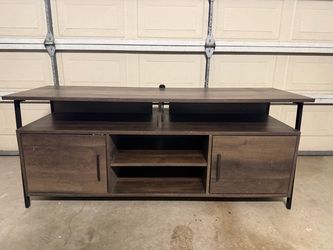 Industrial TV Stand with Cabinet Storage