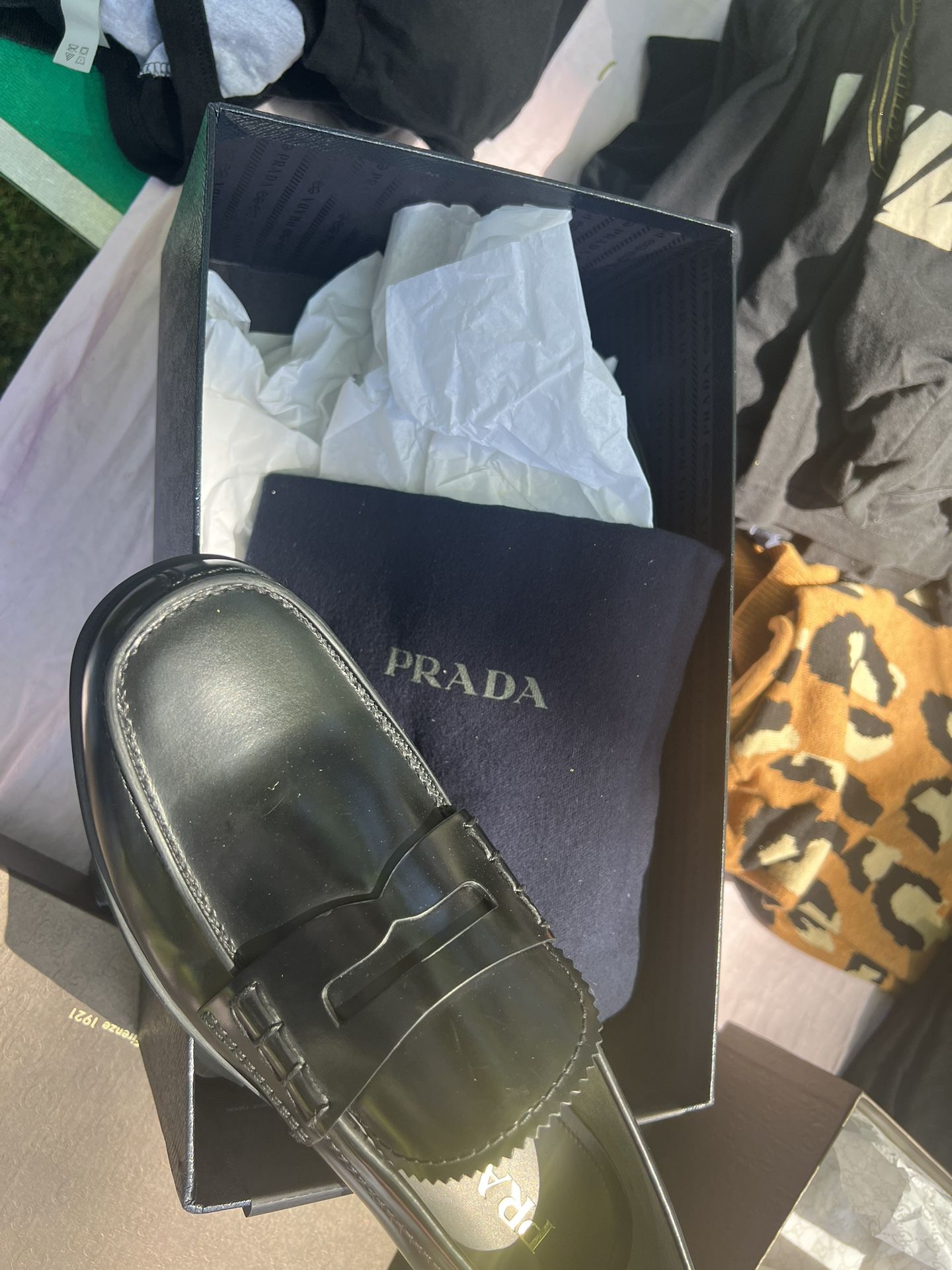 NEW Italian PRADA loafers $350 UK 7 M (10+ Women US)