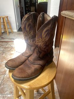 Justin Men’s Leather Cowboy Boots 9D