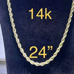 New / Rope chain / 14k / Gold/ 12.3 G /$1,350!