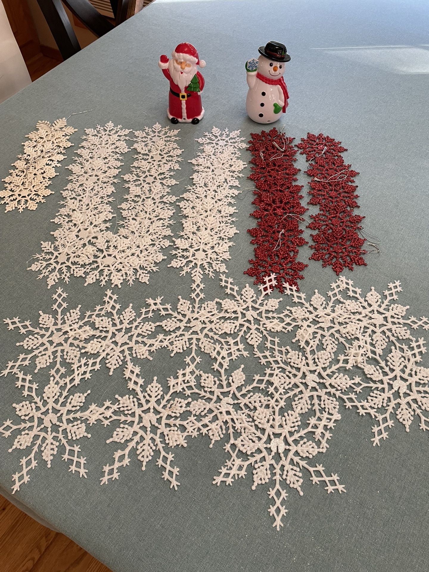 Beautiful Snowflake Decorations With Santa & Snowman