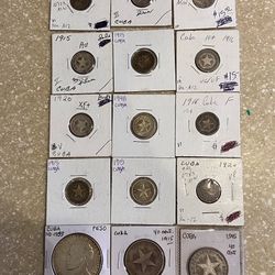 Cuban Silver Coin Lot 