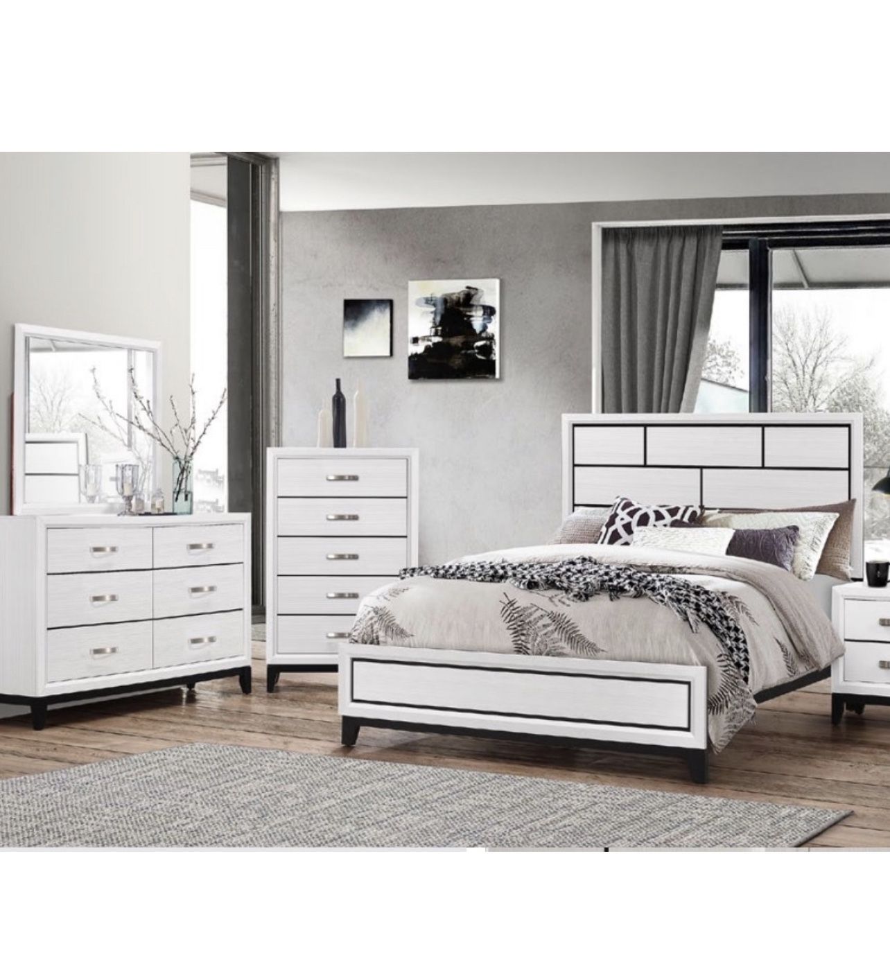 Bedroom Set 4pc Queen Or King Not Including Mattress And Box Spring