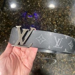 LOUIS VUITTON Monogram Eclipse Initiales Belt - Black
