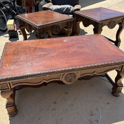 Cherry Coffee Table And End Tables, High Quality