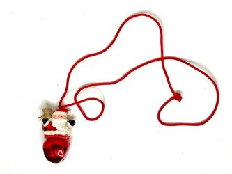 Vintage Christmas Santa Clause Jingle Bell Necklace