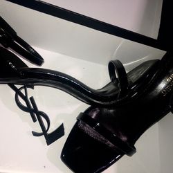 Ysl Heels Patent Black New In Box With Bag