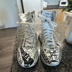 Dolce & Gabbana White & black Graffiti Print Leather Daymaster Sneakers 