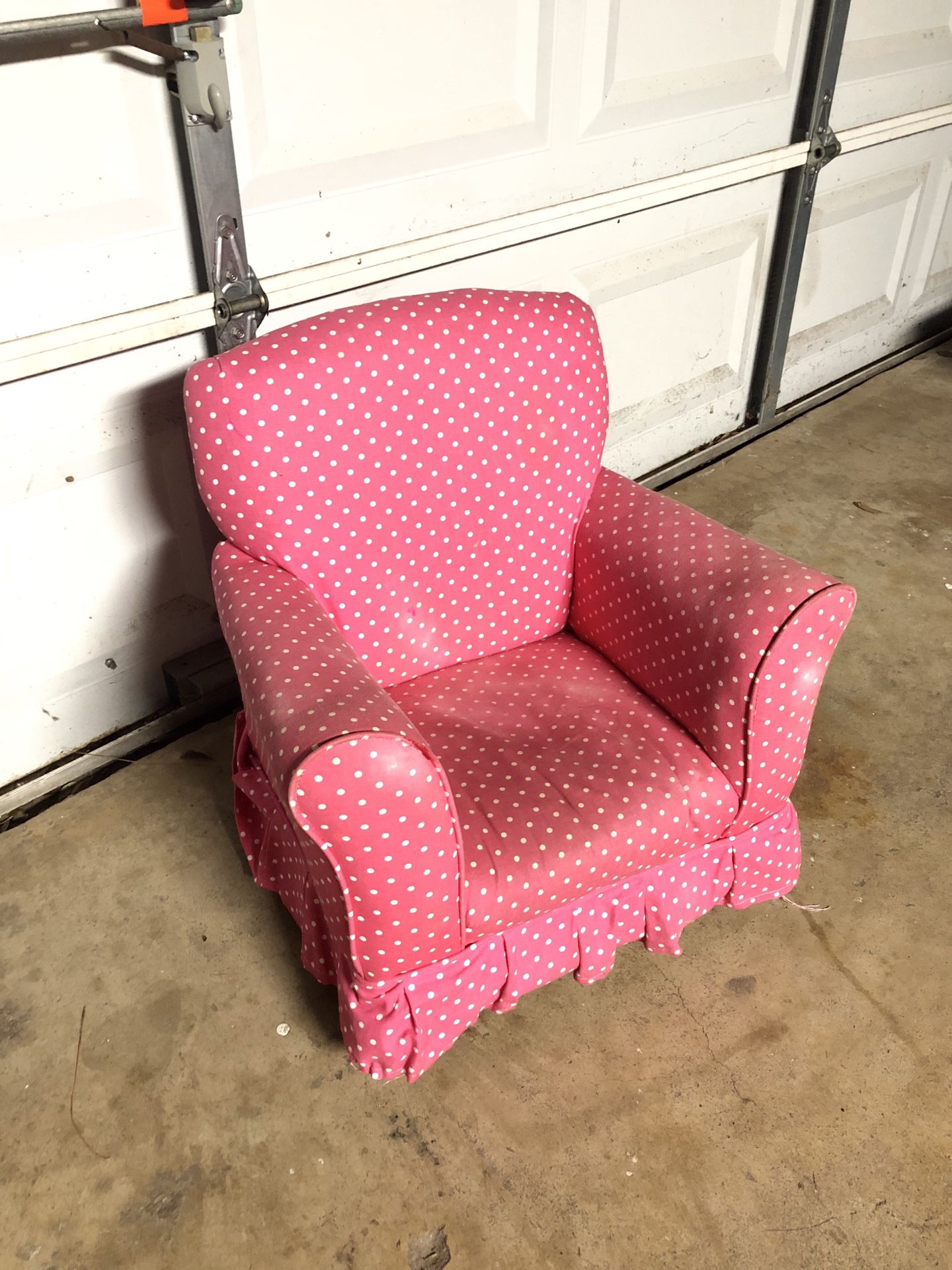 Miniature Pink Polkadot Rocking Kids Chair
