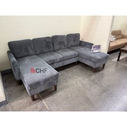 Corduroy Double Chaise Sectional Sofa  - Limited Time Offer 