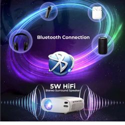 WiFi Bluetooth Projector, Native 1080P Movie Projector with Bag , 9200L HD Portable Outdoor Projector Support Zoom & Sleep Timer , Home Theater 