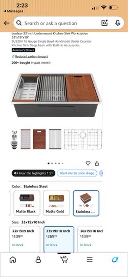 Lordear 33" Undermount Kitchen Sink Workstation