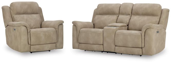 Next-Gen Durapella Sand Power Reclining Loveseat and Power Recliner