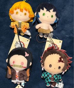 Demon Slayer 4PCS Plush Keychain Set