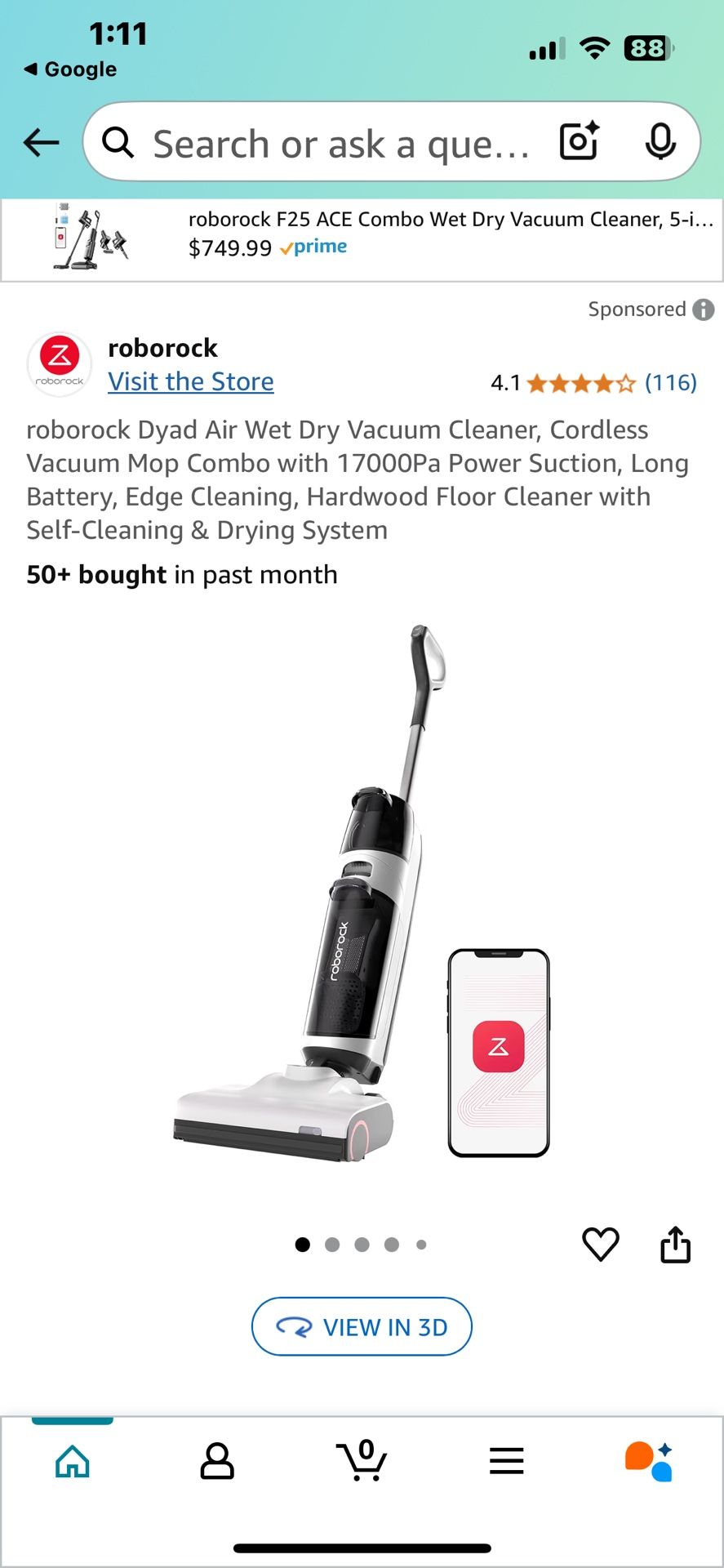 Roborock Dyad Wet Dry Cordless Vacuum