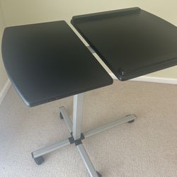 Costway - Adjustable Sit to Stand Laptop Desk - Silver/Black