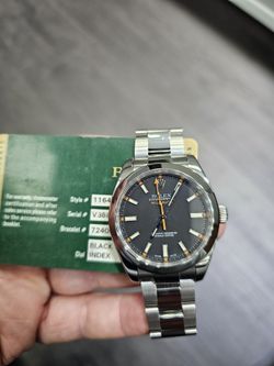 Rolex Milgauss 116400 Silver Oyster Bracelet with Silver Bezel V Serial 2009