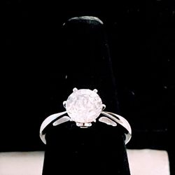 CHINA 925 Sterling Silver 2 Carat Cubic Zirconia CZ Engagement RING