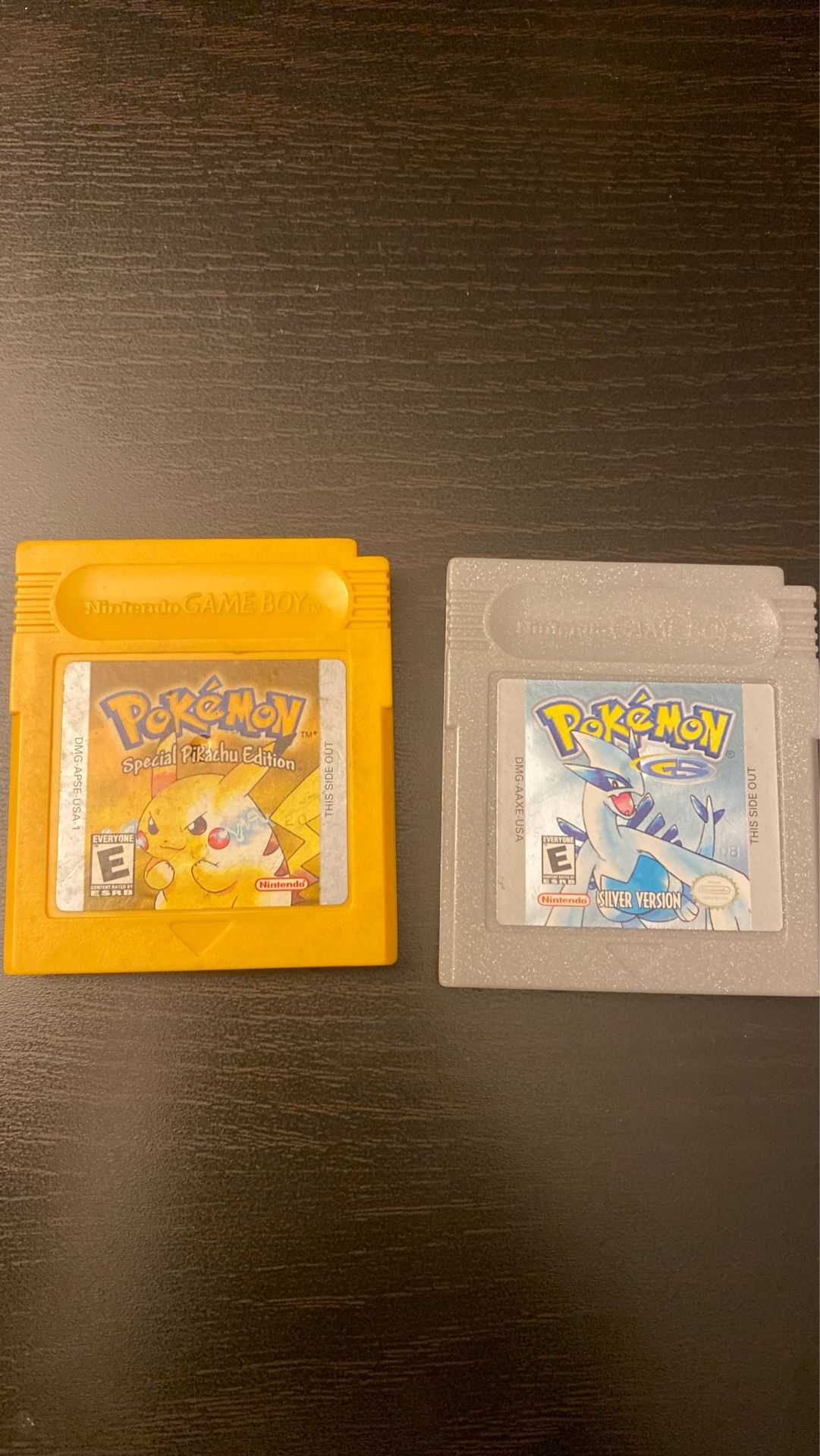 Pokémon Yellow and Silver Editions for Gameboy