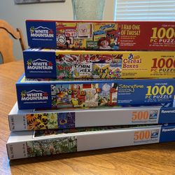 5 Puzzles - White Mountain & Ravensburger 