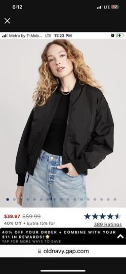 Black Oversized Bomber Large Jacket for Women New