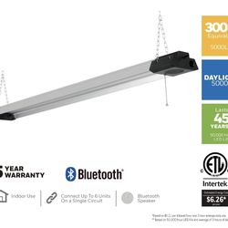 Honeywell LED Shop Light with Built-in Bluetooth Speaker