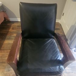 Wooden Frame Leather Chair