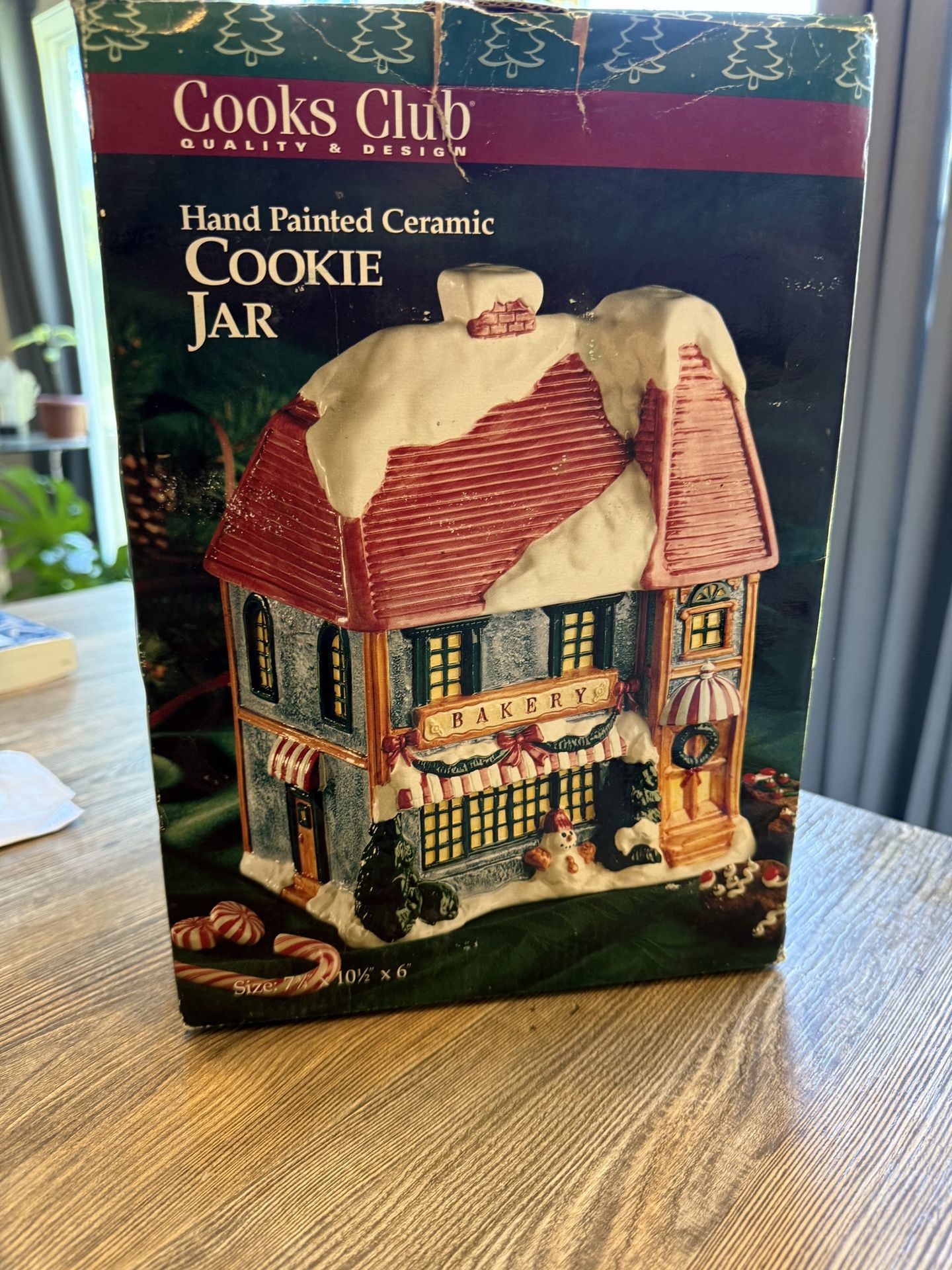 Christmas Cookie Jar Hand Painted