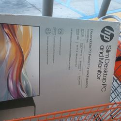 HP SLIM DESKTOP PC AND MONITOR