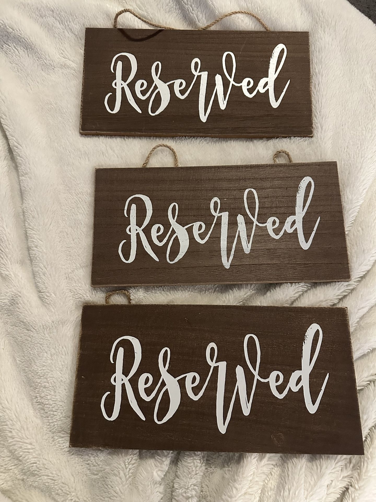 Rustic Wedding Reserved Signs – Set of 3