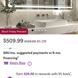 New In Box Led Mirror 84x36
