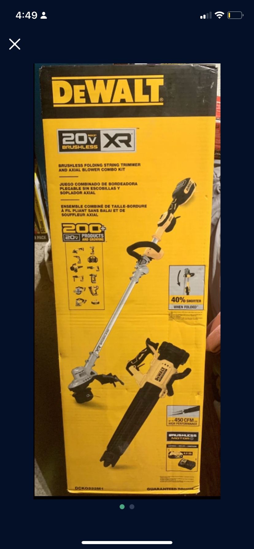 DEWALT 20V MAX Cordless Battery Powered String Trimmer & Leaf Blower Combo Kit with (1) 4.0 Ah Battery and Charger