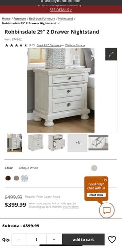 Antique white nightstand