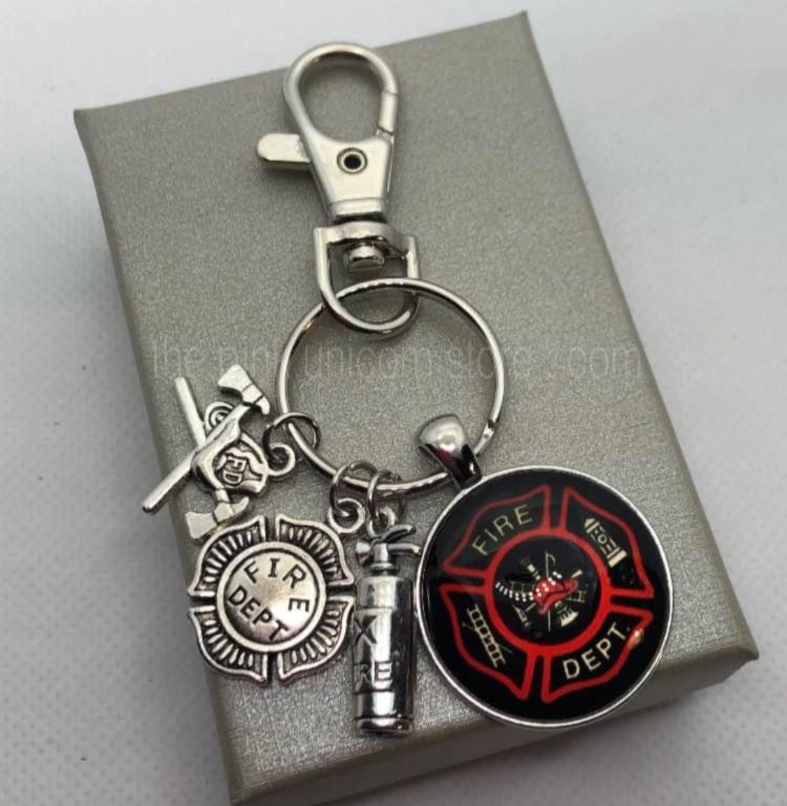 Brand New Fire Fighter Charms Appreciation Keychain Gift