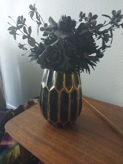 Black And Gold Decorative Vase
