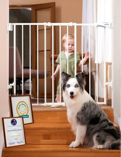 Babelio Baby Gate For Stairs, Kitchen & Doorways, 26-43" W 28" H No Bottom Bar| Easy Installation