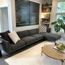 Modern Modular Gray Sectional Couch 