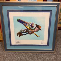 TOY STORY DISNEY "FALLING WITH STYLE" LIMITED GICLEE 208/350. COA INCLUDED