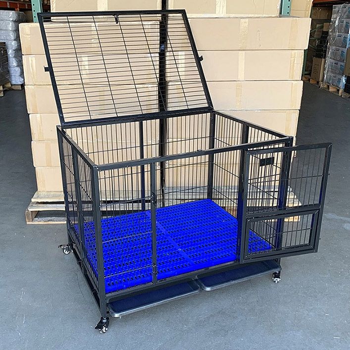 (Brand New) $155 Large Heavy Duty Dog Crate 41”x31”x34” Single Door Folding Cage Kennel w/ Plastic Tray,All Products : American Fashion Style Bags On Sale