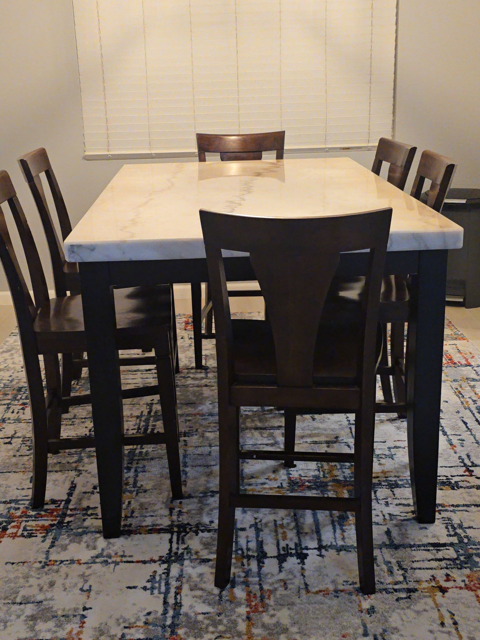 Dining room table with coffee table and side table