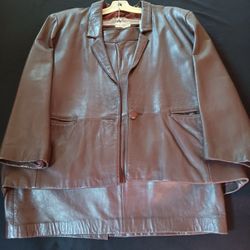 Switzers Genuine Leather 2 Piece skirt L-12, Brown